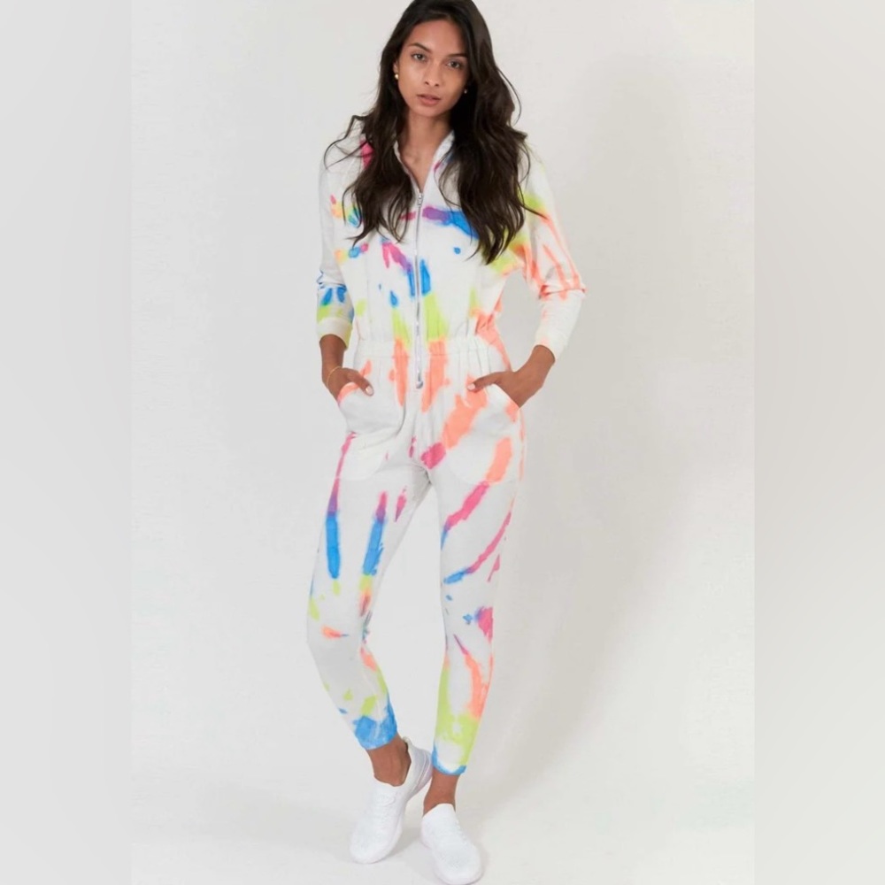 Lezat Restore Soft Terry Jumpsuit - Neon Tie Dye New Medium